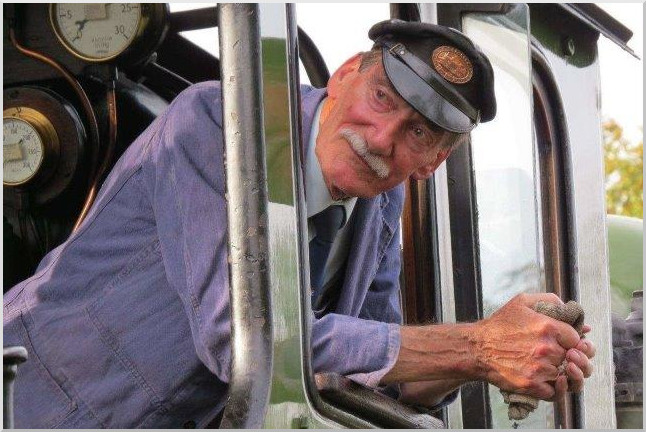 Driver Clive Groome on the Bluebell Railway