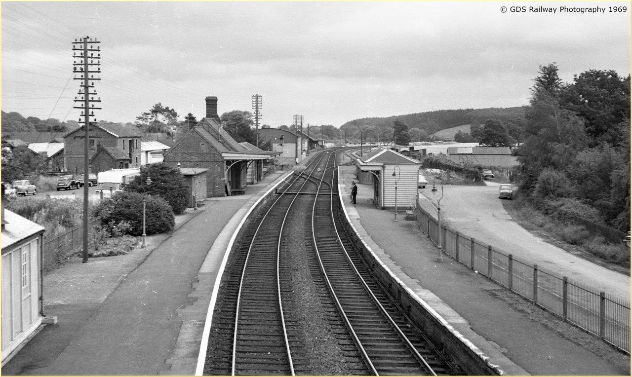 Crediton Station towards Exeter 1970