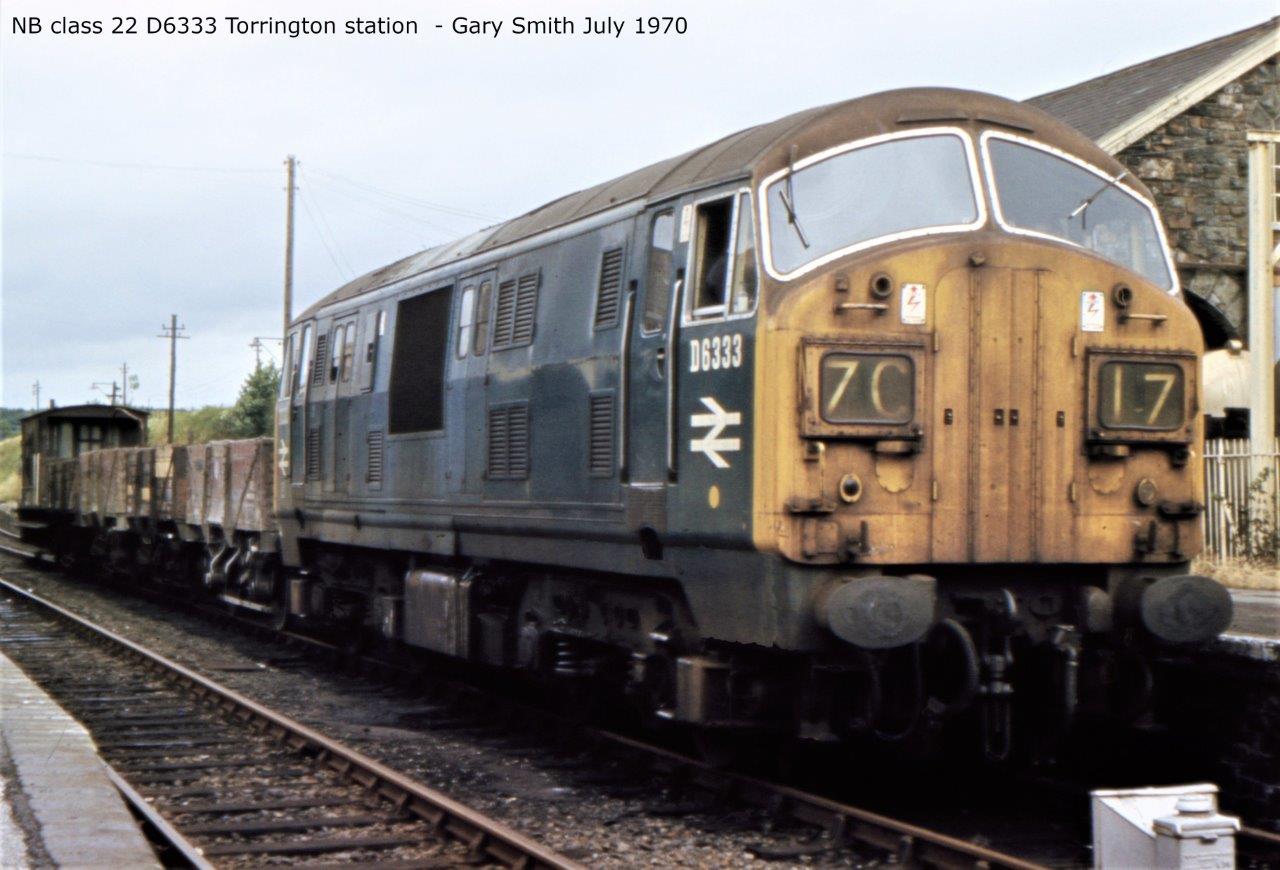 NB Class 22 D6333 pauses at Torrington in 1970
